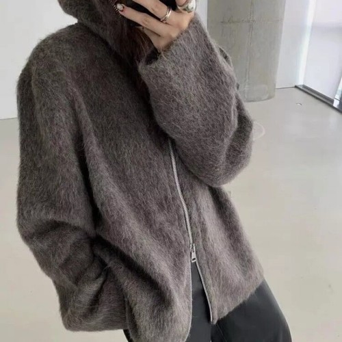 Neu Mohair Reißverschluss Our Legacy Cardigan Wollmischung Strick Pullover Hoodie Mantel/Unisex - Bild 17 von 32