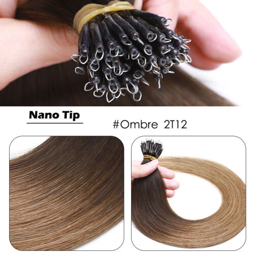 AAAAA+ Thick 1G Nano Ring Tip Russian Remy Human Hair Extensions 200G Full Head - Picture 44 of 46
