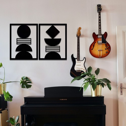 Minimalist Geometric Wooden Wall Art Set: Abstract Duo for Modern Decor - Picture 13 of 17
