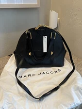 NWT Marc Jacobs Black Leather Bowery Sutton Satchel Bag