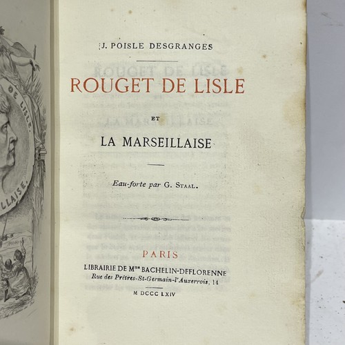 HISTOIRE Rouget de Lisle et la Marseillaise Eaux Fortes G.Staal 1864 RELIURE
