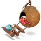 SunGrow Hermit Crab Coco Hut with Ladder, Hamster & Hermit Crab Hideout, Coco.