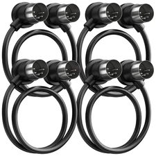 4 Pack Premium Right Angle MIDI Cable 1FT, Low Profile for Saving Space MIDI Cab