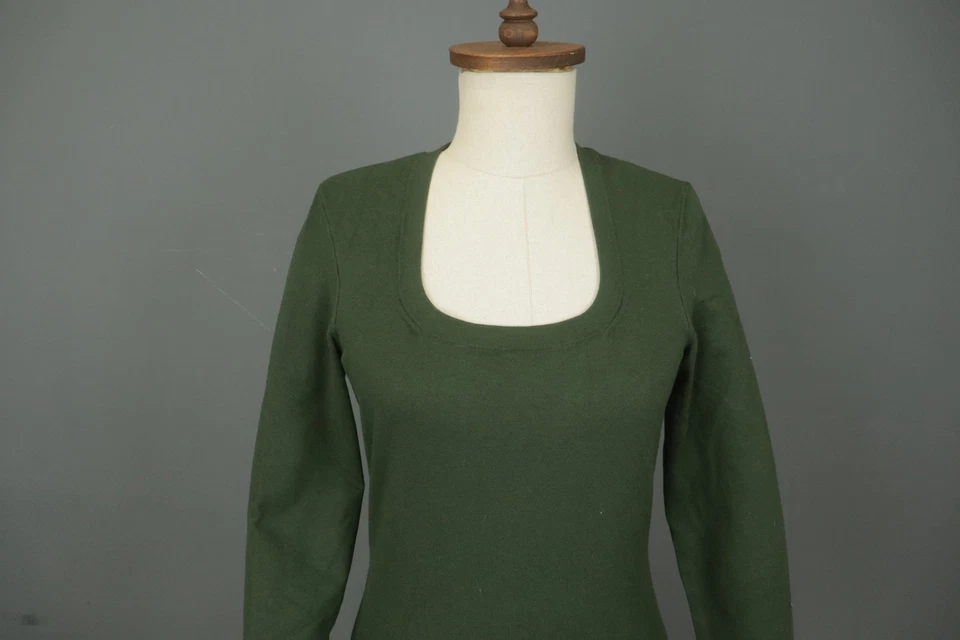 Blusa Pullover Wolford Verde Elastizada Manga Larga Cuello Redondo Talla M/L Foto 2 de 4