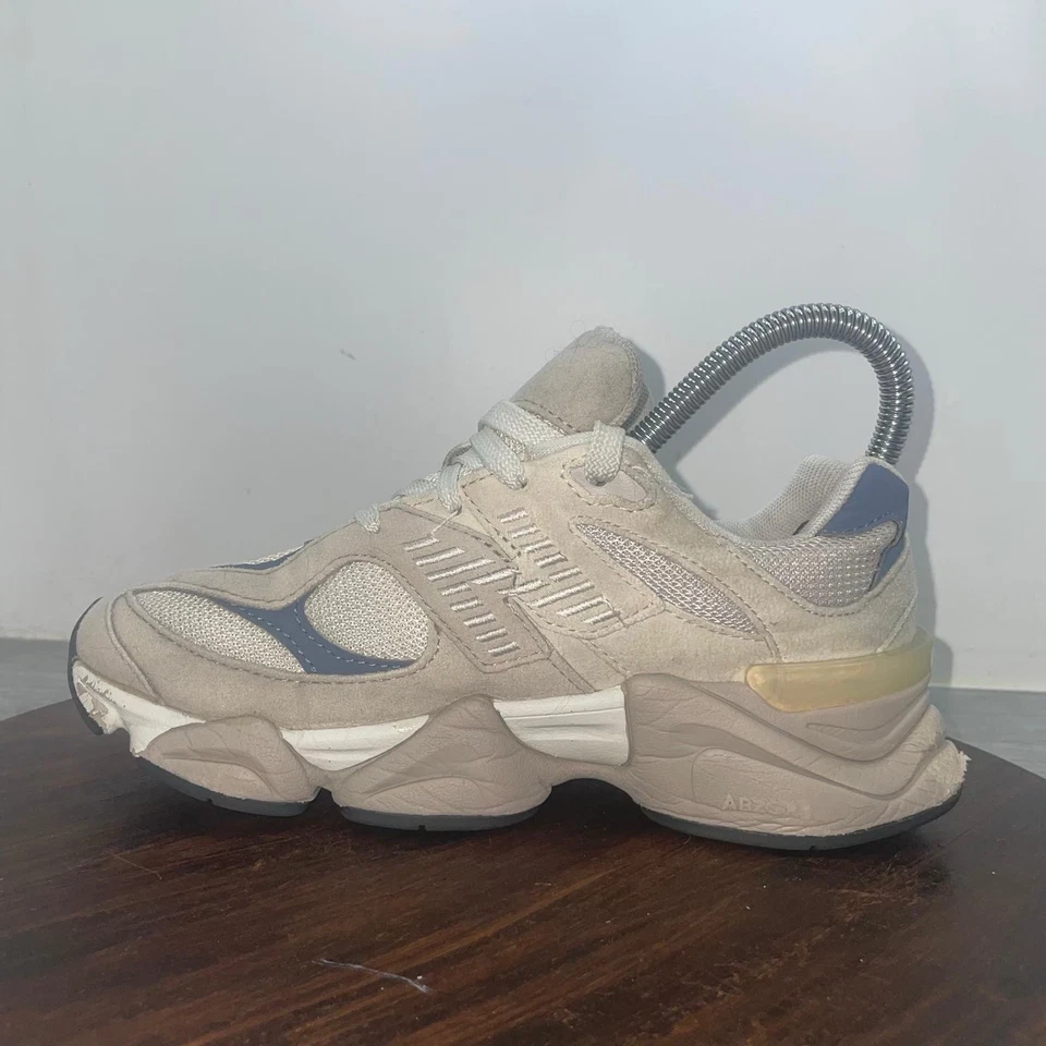 New Balance 9060 Shoes Kids 3 Suede Mesh PC9060EB Casual Sneakers Gray Beige - Image 2 of 4