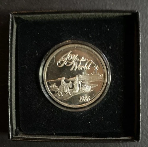 1986 Joy to The World Silver Town One oz Silver.999 Fine