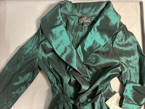 Alex Evenings Women's Top Blouse Size Large Tie Waist Brushed Satin NWT $139 - Picture 4 of 4
