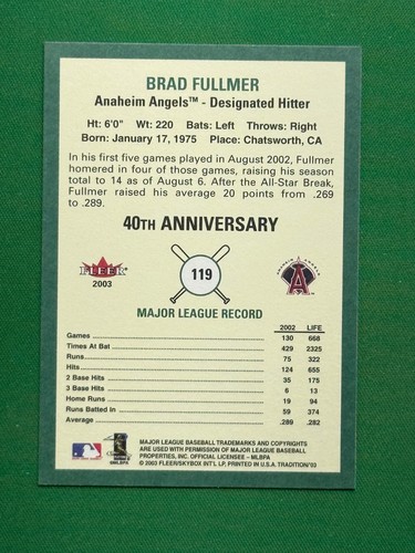 2003 Fleer Tradition Baseball Base #1 - 250 PICK YOUR CARD COMPLETE YOUR SET - Picture 164 of 426