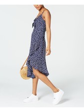 CITY STUDIO Womens Floral Spaghetti Strap V Neck Midi Shift Dress