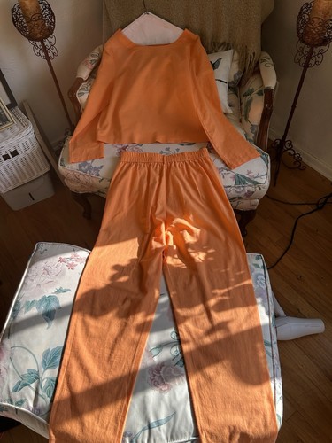 XINYIYUAN ORANGE Damen lässiger zweiteiliger LEINEN HOSENANZUG GRÖSSE LARGE - Bild 5 von 13