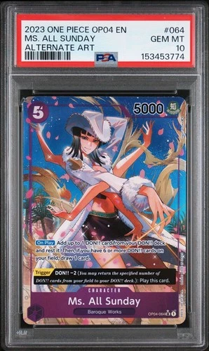 2023 ONE PIECE OP04 #064 MS. ALL SUNDAY KINGDOMS OF INTRIGUE ALT ART PSA 10