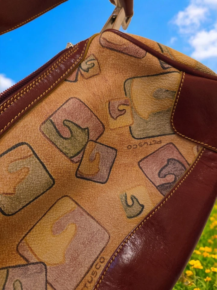 Cartera Bolso Petusco Vintage España Cuero Genuino Foto 2 de 4