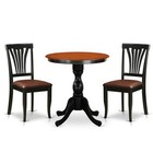 East West Furniture 3-Piece Dining Set Contains a Dinning Table and 2 Faux...