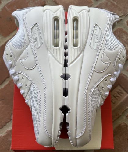 NIKE AIR MAX 90 RECRAFT TRIPLE WHITE MESH SNEAKER SCHUHE GRÖSSE 10,5 CN8490-100