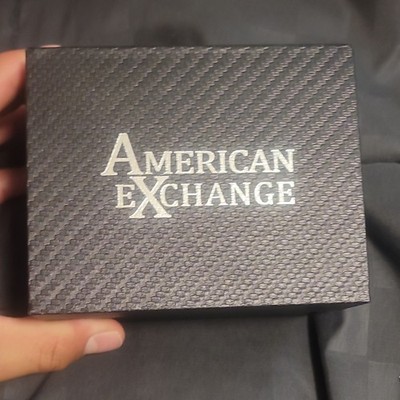 American Exchange Quartz Chronograph Analog Watch Rotating Bezel w/ Box & Straps