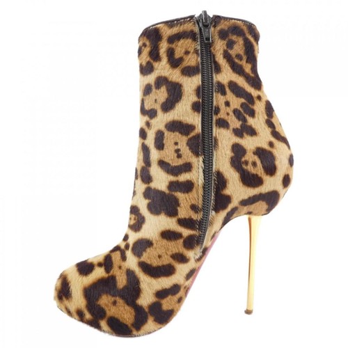 Christian Louboutin Big Lips Booty Pony Leopard Ankle Boots 34.5 - Afbeelding 8 van 24