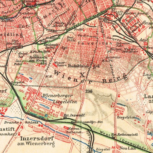 WIEN WIEN Vintage Original Karte datiert 1907 Stadtplan ÖSTERREICH-UNGARN - Bild 11 von 11