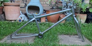 Old School BMX Frame Set Unknown Chrome. 1980's Old School BMX