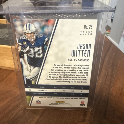 2016 Panini Phoenix Gold #28 Jason Witten /25 Dallas Cowboys - Picture 2 of 2