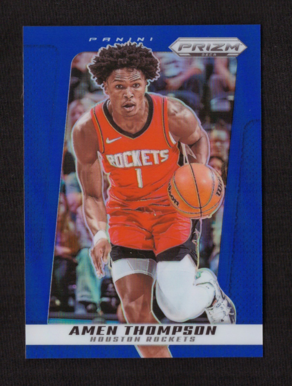 2024-25 Panini Prizm Deca Amen Thompson Blue Prizm 028/149 Rockets