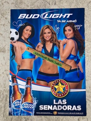   Bud Light Mexico Republica Deportivia Soccer 3 Model Girls Beer Paper Poster