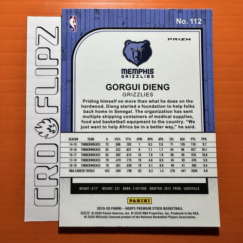 2019 Hoops Premium Stock Flash Prizm #112 Gorgui Dieng Memphis Grizzlies - Foto 2 di 2