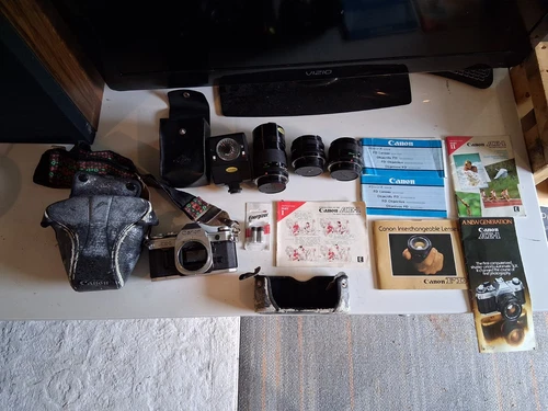 Cannon AE-1, Minolta SR-7 Vintage Film Camera Lot Untested