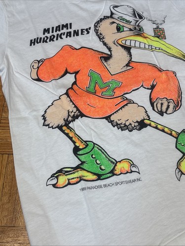 1989 Miami Hurricanes Paradise Beach Sportswear Print T-Shirt - SM - EXC - Bild 2 von 10