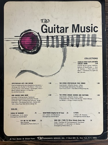 Charlie Byrd Plays Antonio Jobim Classical Guitar Rare Vintage Sheet Music Book - Picture 13 of 15