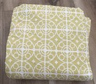 CRATE & BARREL TAZA KING DUVET YELLOW-GOLD / WHITE PRINT EXCELLENT PRE-OWN