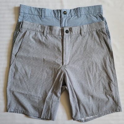 Lot of 2 Johnnie-O PREP-FORMANCE Golf Shorts Men s 34 Hadley Blue Dauphin Gray