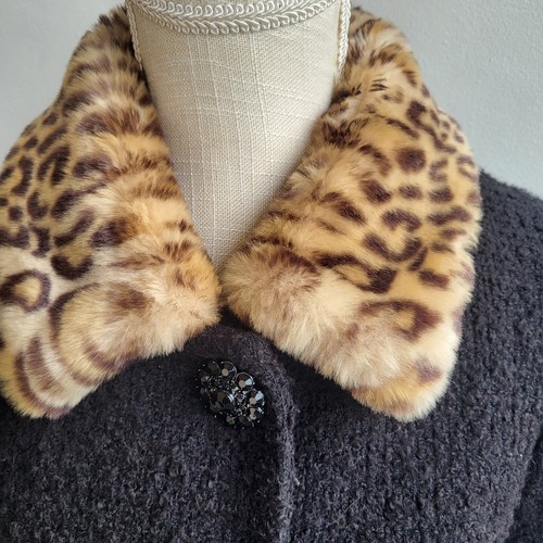 Abrigo Bouclé Kate Spade Estampado Leopardo Imitación Piel Talla 4 - Imagen 7 de 10
