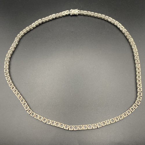 Unisex 5mm Necklace Tennis Choker Silver Tone Solitaire CZ 20.5" Hip Hop Iced - Picture 5 of 9