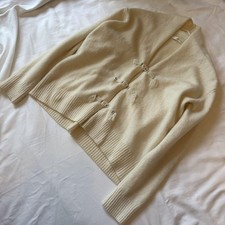 Y's Yoji Yamamoto Knit Cardigan White Wool Size 2 Used