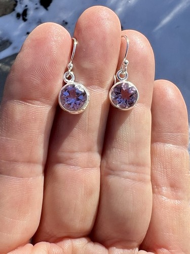 118 $ NEU Sundance 1" AMETHYST Februar Geburtsstein Sterlingsilber Ohrringe Ohrhänger - Bild 3 von 14
