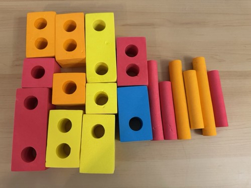 Foam Building Blocks In Zip Up Create Imagine Set Of 17 - Picture 3 of 10
