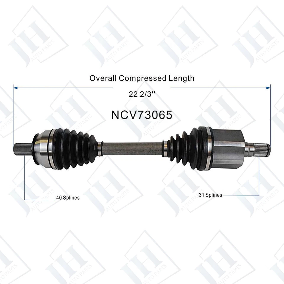 Par de ejes CV delanteros OE izquierdo derecho para 15 16 17 18 Volvo S60 V60 L4-2,0 L tracción delantera Foto 2 de 4