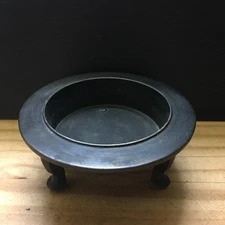 Antique Chinese/Japanese Bronze Incense Burner Tripod Censer Stand 4.5"D x2"H