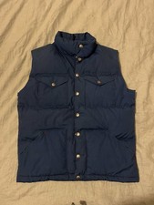 Vintage The North Face Down Gilet (70s/80s). Nave Blue, Size Small. Brown Label.