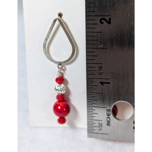 Coral indonesio + cristales collar + pendientes 19-24" ajuste cuentas esterlina SP - Imagen 5 de 6