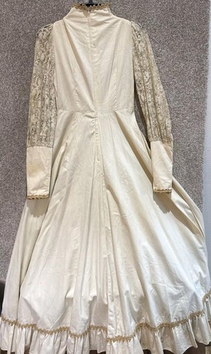 Vintage Gunne Sax Womens Lace V-Neck Long Sleeve Victorian Maxi Dress Size 7 - Picture 15 of 20
