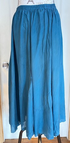 Vintage Newport News Maxi gonna di seta blu scopa taglia M - Foto 5 di 8