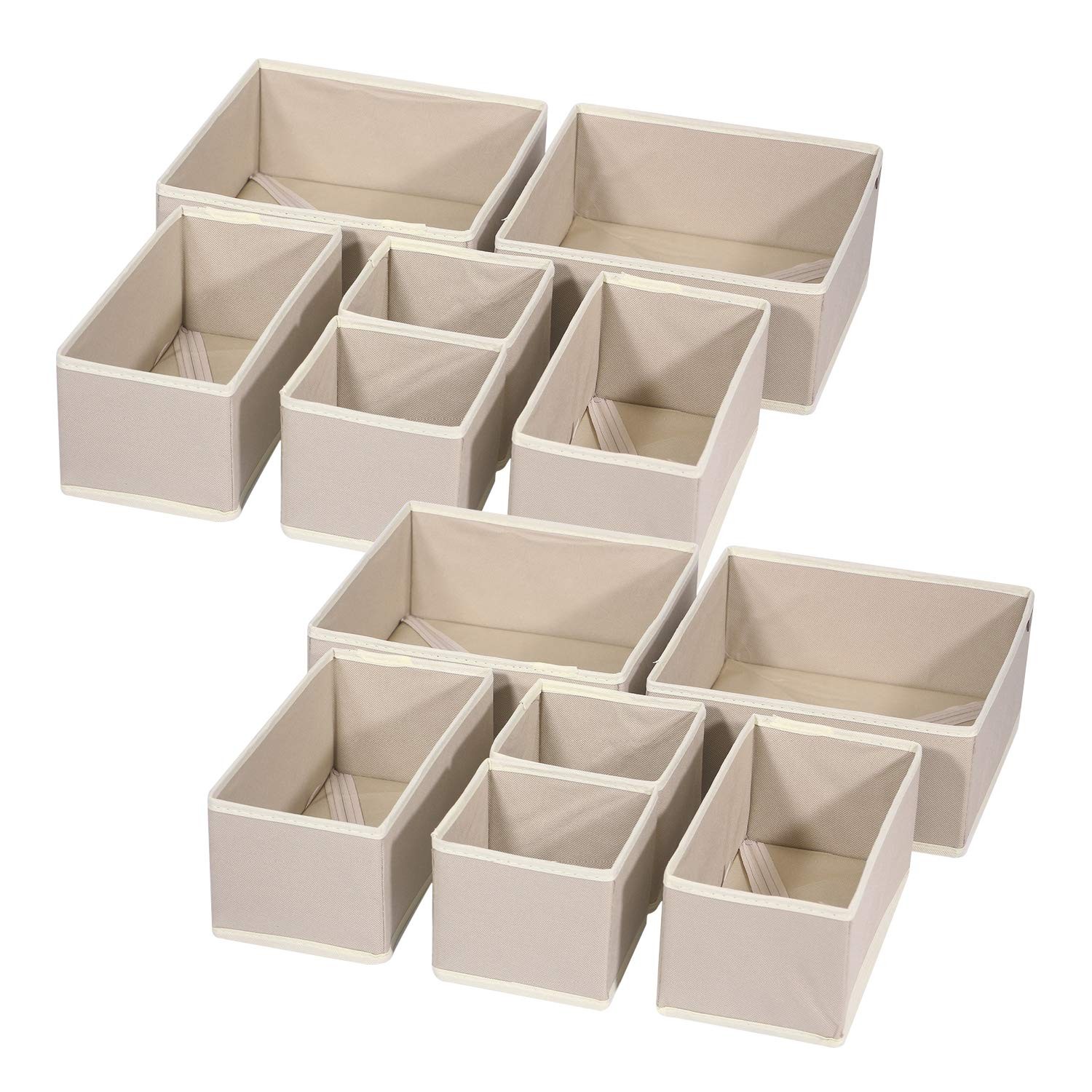 12 Pack Foldable Cloth Storage Box Closet Dresser Drawer Organizer Fabric Bas...-image