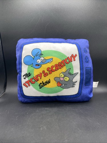 The Simpsons Itchy & Scratchy Show Plush Pillow Universal Studios 12”x10" - Picture 1 of 6