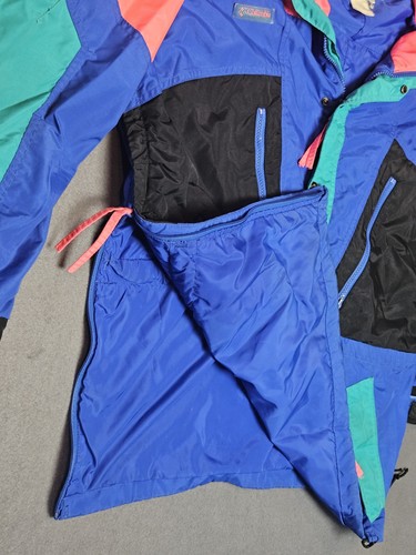 Vintage Colorful Columbia Windbreaker w Hood Anorak Mens Size M Blue & Pink EUC! - Picture 7 of 9