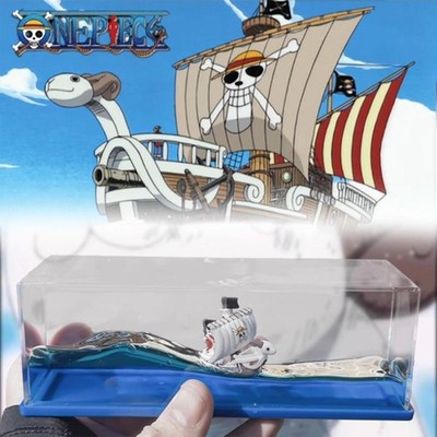 Floating One Piece Thousand Sunny 3D Ship Drift Bottle Fluid Display Decor Art.