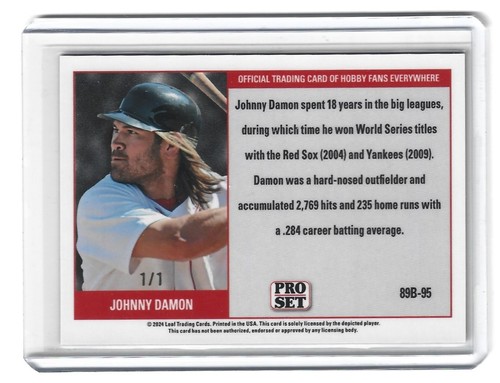 Hoja Colectiva Multideporte Johnny Damon Base 89B-95 Lava 1/1 2024 - Imagen 2 de 2