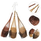 3pcs Bamboo Hanging Plant Holders Orchid Planter Baskets Wall Mounted Decor