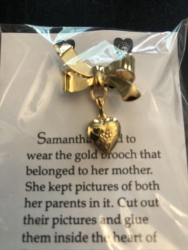Samantha’s Gold Medaillon Anstecknadel Brosche American Girl Pleasant Company Taiwan 1986 NEU - Bild 2 von 4