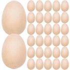 50pcs Unfinished Easter Crafts Wood Eggs Decor Easter Eggs Decor